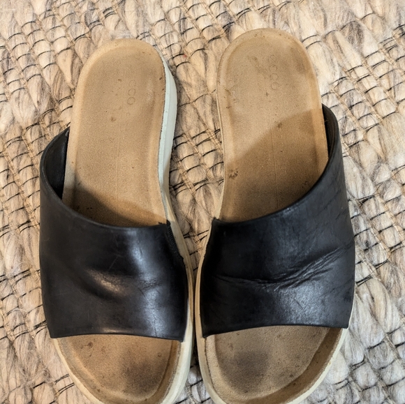 Classic Ecco black leather slides - Picture 5 of 7